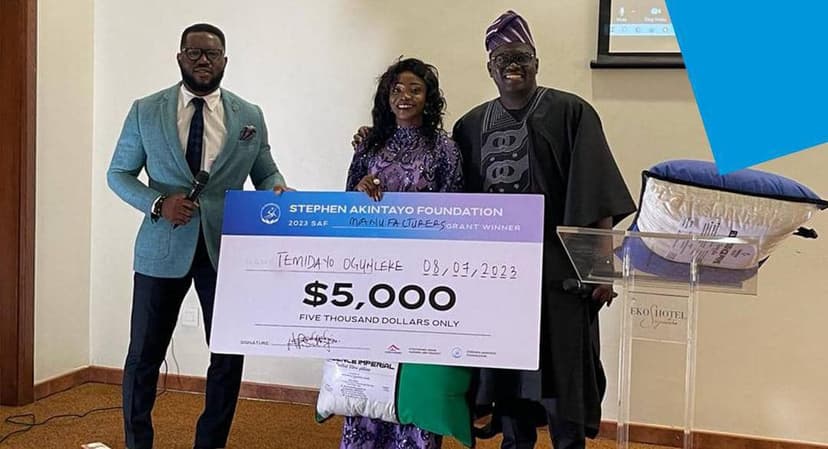 Dr Stephen Akintayo with grant winner